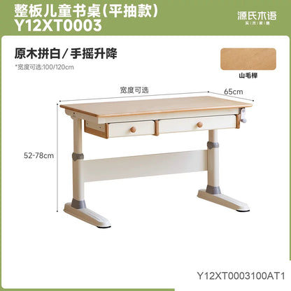 实木儿童学习桌升降桌书桌带护眼灯桌子小学生写字桌