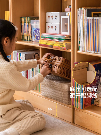 实木儿童书柜落地柜子自由组合书架简约绘本架玩具收纳柜