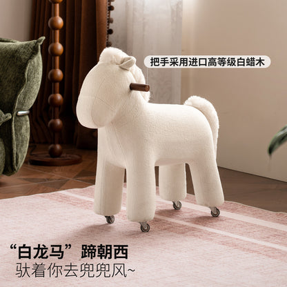 布艺小马椅客厅休闲椅创意动物造型座椅阳台沙发椅