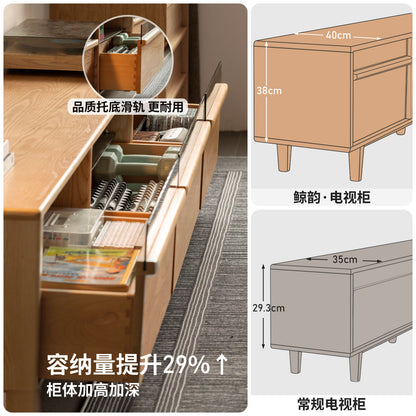 实木电视柜黑标白蜡木地柜客厅收纳储物柜电视机柜