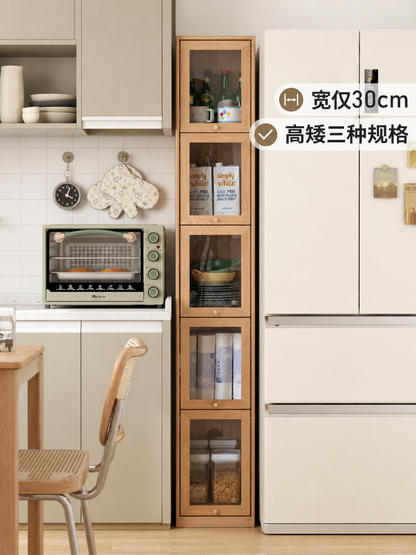 实木书柜角落置物柜简约夹缝收纳柜落地靠墙储物窄柜