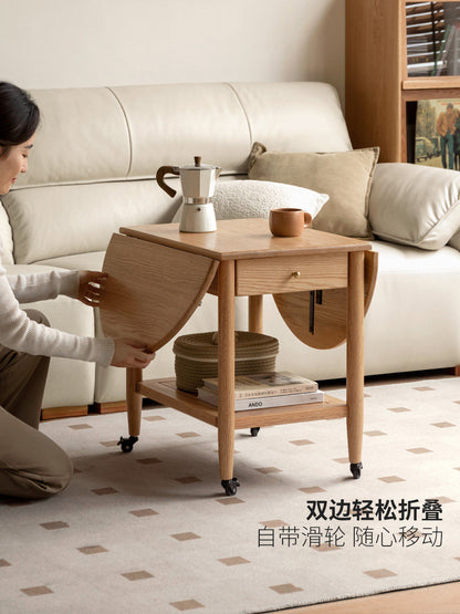 实木小茶几现代简约移动沙发边桌客厅小户型橡木折叠茶台