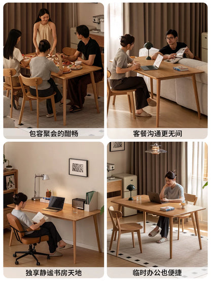 实木餐桌现代简约饭桌小户型橡木桌椅热销餐厅家具办公桌