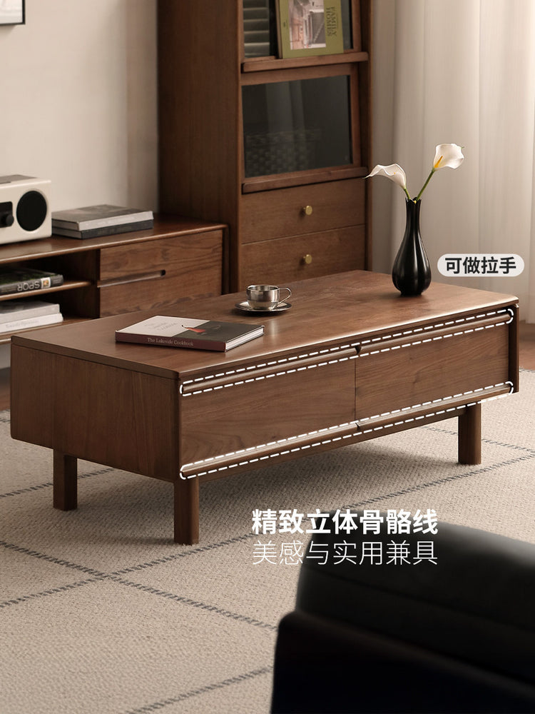 实木茶几客厅现代简约黑胡桃木茶桌小户型方形茶台