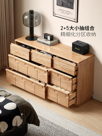 实木斗柜卧室原木风七斗橱床尾抽屉柜橡木靠墙储物柜