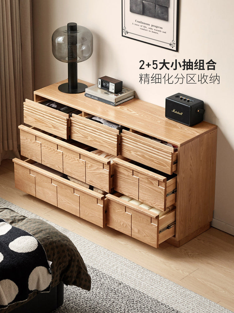 实木斗柜卧室原木风七斗橱床尾抽屉柜橡木靠墙储物柜