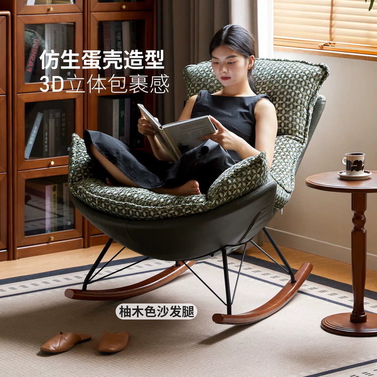 布艺沙发椅客厅懒人沙发复古蜗牛椅阳台休闲摇椅蛋壳椅