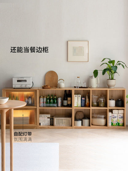 实木现代简约矮书柜储物柜组合书架落地置物架
