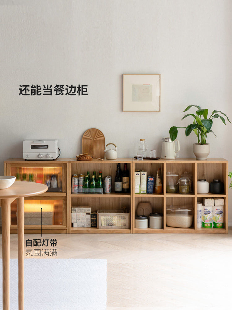 实木现代简约矮书柜储物柜组合书架落地置物架
