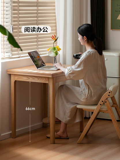 实木餐桌小户型折叠桌橡木饭桌现代简约餐厅桌子方桌