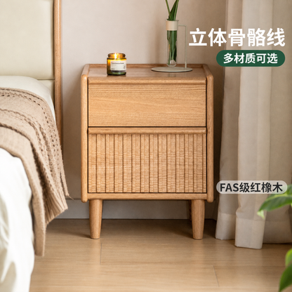 实木床头柜现代简约收纳柜卧室床边橡木柜子储物柜