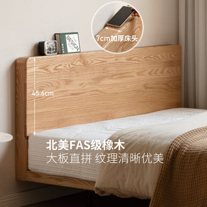 实木床卧室家具双人床简约橡木悬浮床小户型床置物床