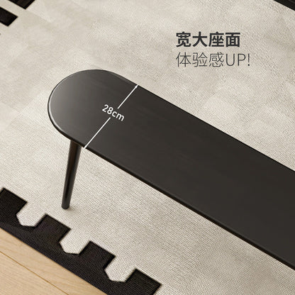 实木长条凳餐厅餐凳复古风长凳法棍造型简约黑色凳子