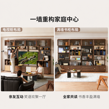实木书架一体靠墙洞洞板展示架书房挂壁置物架落地组合柜