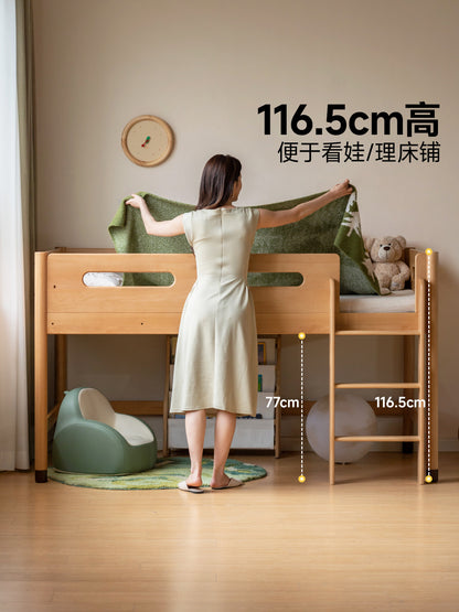 北欧实木床现代简约上床下桌多功能组合床成人儿童半高床