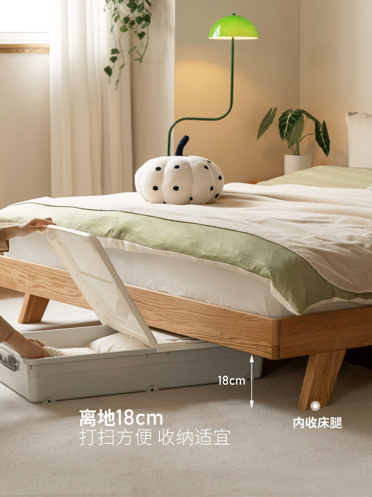 实木床现代简约橡木1.5米软靠床小户型主卧软包大床