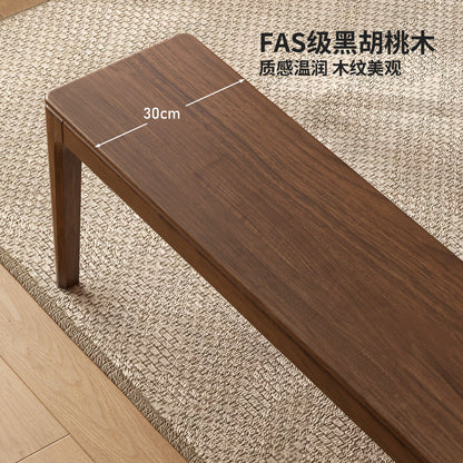 实木长条凳北欧板凳黑胡桃木餐厅凳子卧室床尾凳长凳