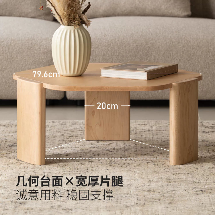 实木茶几客厅北欧简约不规则茶桌硬枫木大小组合茶台