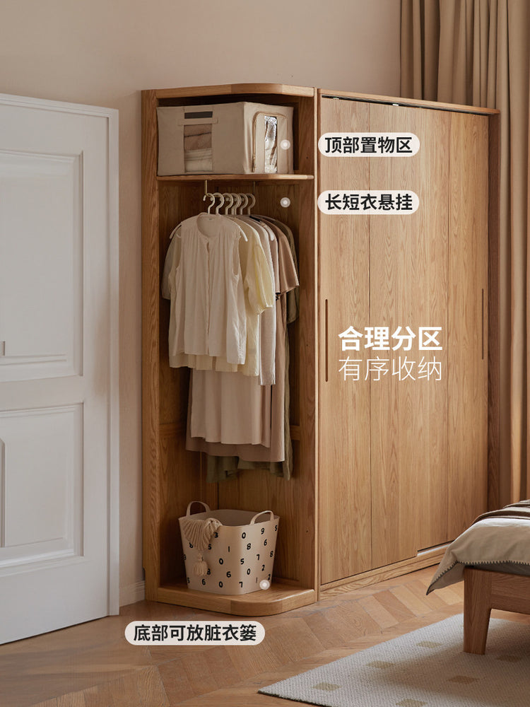 实木角柜转角衣柜卧室橡木墙角柜原木三角柜落地边柜