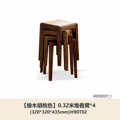 实木凳子叠叠凳黑胡桃木客厅方凳叠放凳简约餐厅板凳