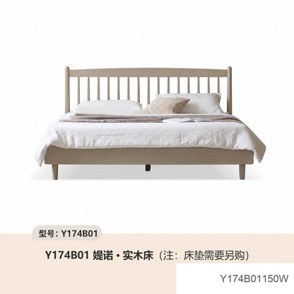 轻奢实木床北欧原木双人床现代简约大床温莎床卧室家具