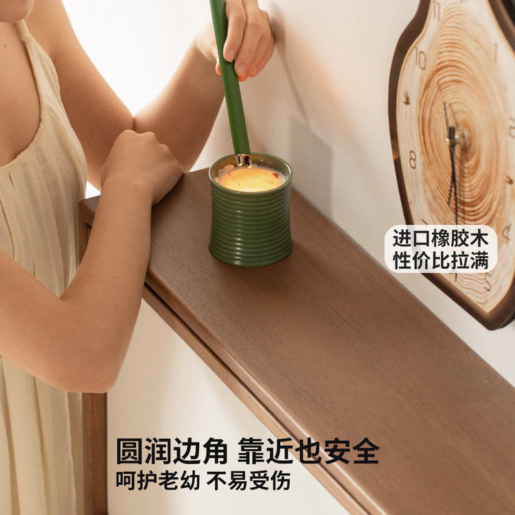 实木鞋柜客厅中古风翻门柜靠墙鞋架超薄入户玄关柜