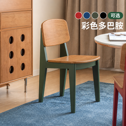 实木餐椅餐厅现代简约多巴胺靠背椅儿童椅椅子餐桌椅
