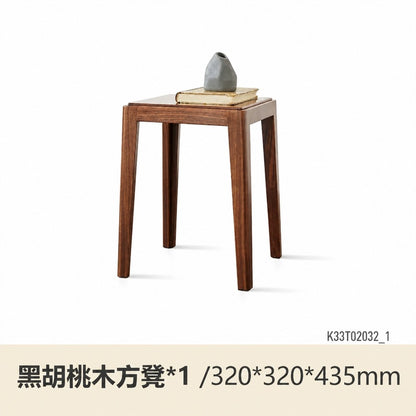实木凳子叠叠凳黑胡桃木客厅方凳叠放凳简约餐厅板凳