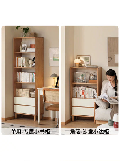 实木书柜现代简约客厅展示柜小户型组合柜靠墙收纳柜