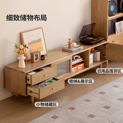 实木电视柜现代简约白蜡木收纳储物一体客厅电视机柜
