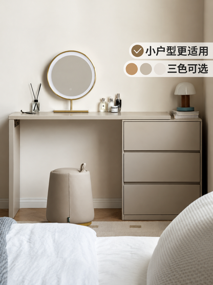 实木伸缩梳妆台卧室家具轻奢收纳化妆桌现代简约斗柜桌子