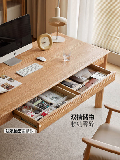 实木书桌书房学习桌办公桌橡木简约大工作台长桌子