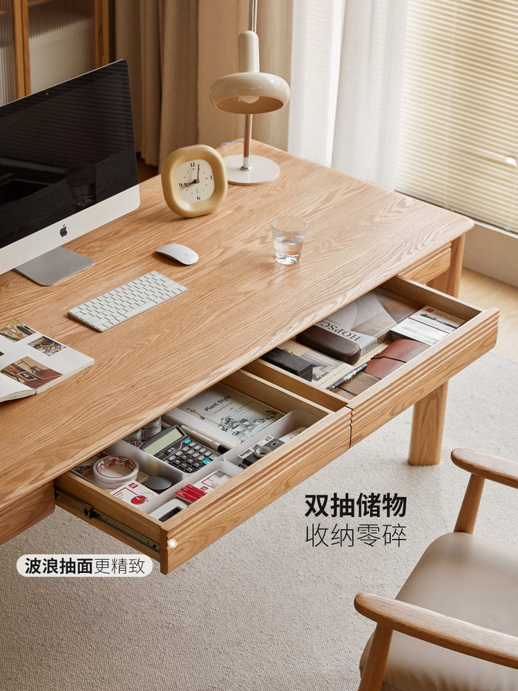 实木书桌书房学习桌办公桌橡木简约大工作台长桌子