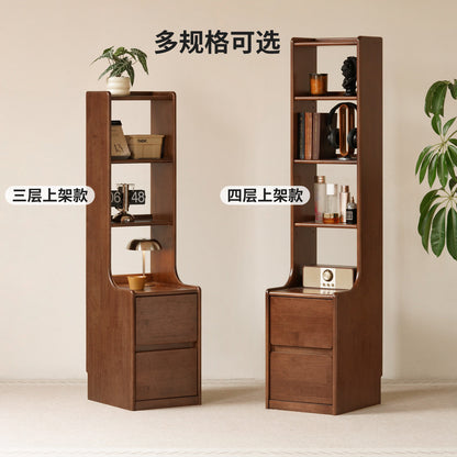 实木床头柜现代简约储物柜卧室胡桃色陈列柜收纳柜