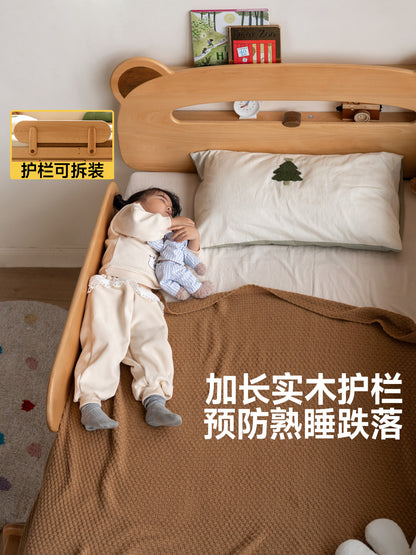 实木儿童半高床卧室护栏床储物床成人多功能小夜灯收纳床