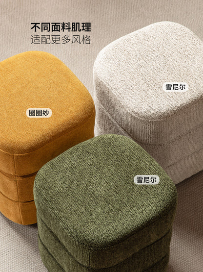 实木化妆凳现代简约小坐凳卧室雪尼尔软包凳梳妆凳