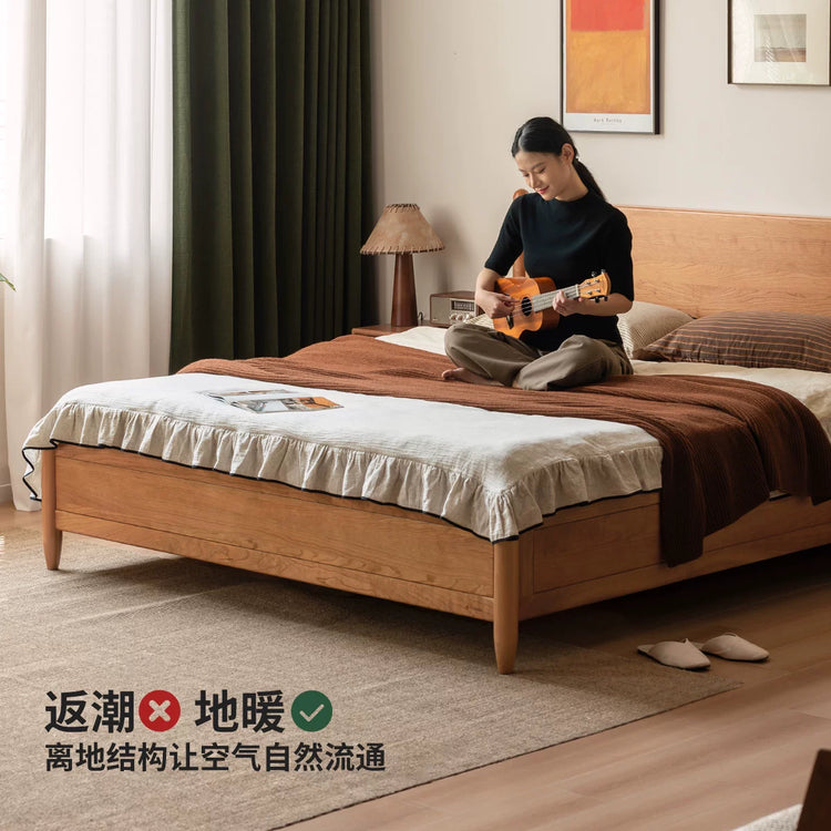实木床现代简约1.2米1.8樱桃木储物箱体床北欧主卧双人床