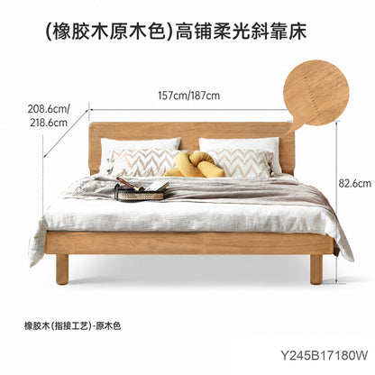 全实木床现代简约橡木双人大床北欧小户型卧室家具单人床