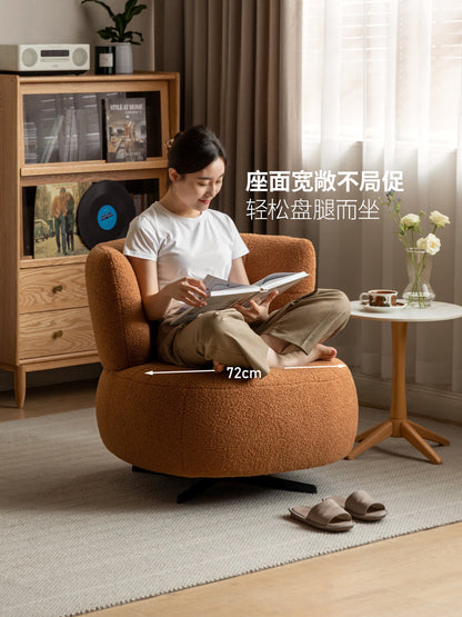 布艺沙发椅现代简约阳台单椅可旋转客厅小户型休闲椅
