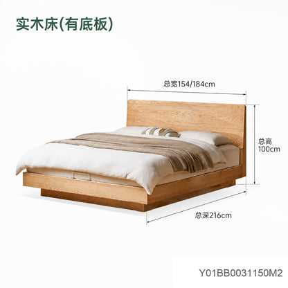 实木床现代简约橡木大板床卧室大容量收纳箱体床大床