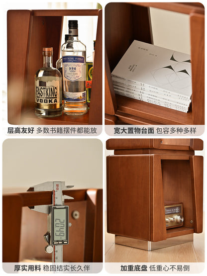 实木小户型书房置物架中古包豪斯展示架落地书架