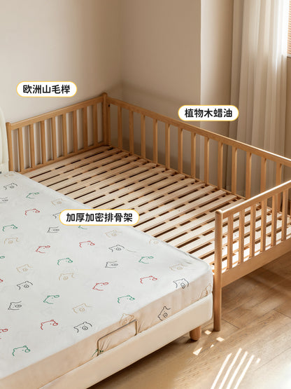 实木带护栏儿童床床大床加宽床拼接男孩女孩单人小床