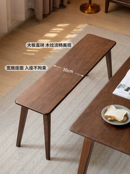 实木长条凳餐厅黑胡桃木长凳简约床尾凳板凳凳子餐凳