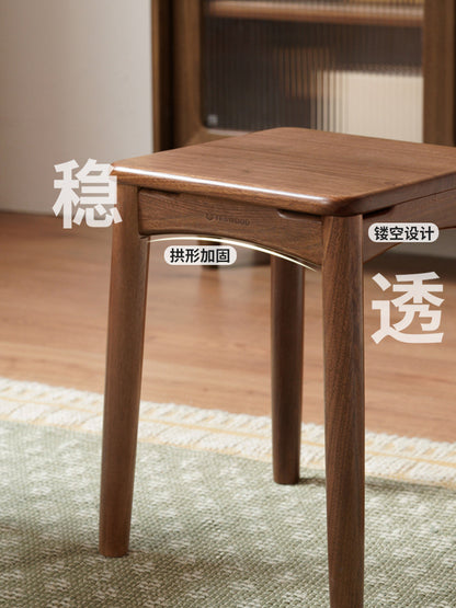 实木方凳餐厅黑胡桃木餐凳叠凳凳子叠放凳软包小板凳