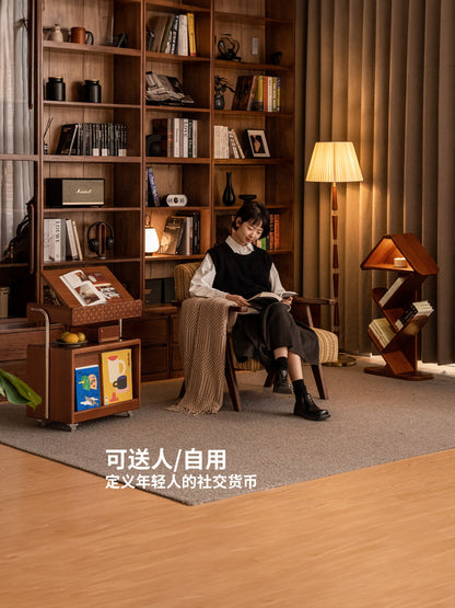 吉祥好礼实木边柜法式中古边几客厅置物柜移动小书架
