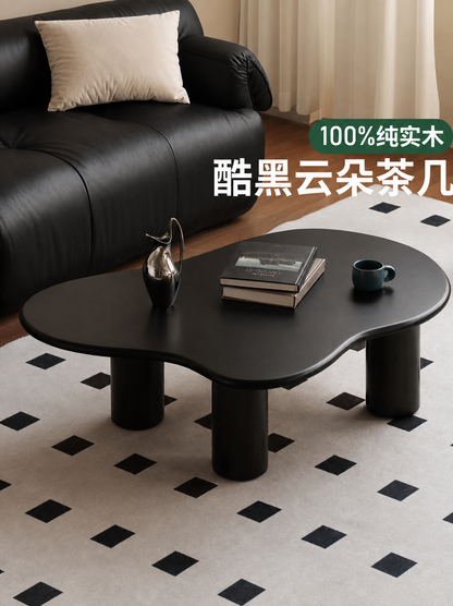 实木茶几客厅复古黑色云朵茶桌设计师不规则创意茶台