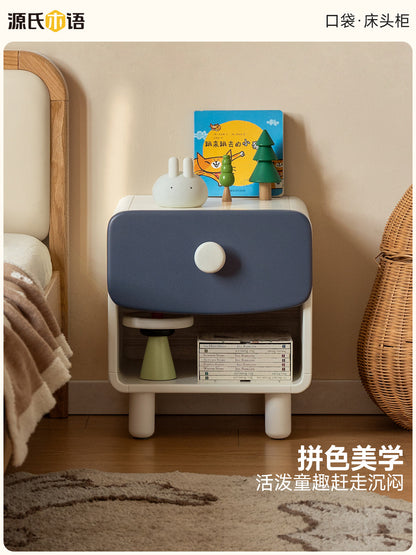 实木儿童床头柜现代简约青少年置物柜卧室床边储物收纳柜