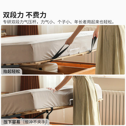 实木床现代简约橡木悬浮床卧室箱体床多功能双人床