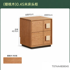 实木床头柜现代简约橡木储物柜卧室原木风两抽收纳柜