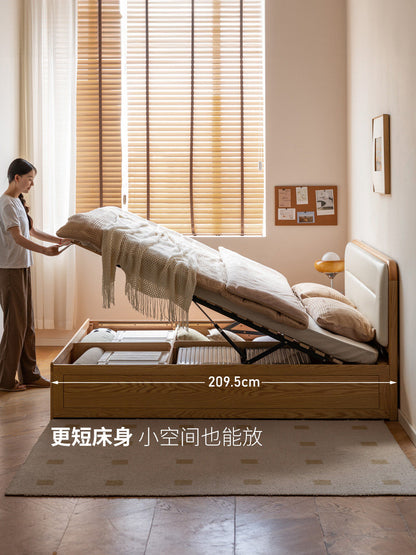 实木床现代简约箱体床卧室软包床储物床橡木双人床